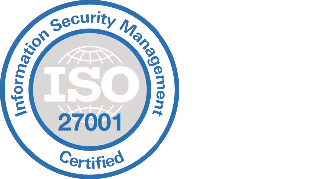 ISO/IEC 27001 certified badge